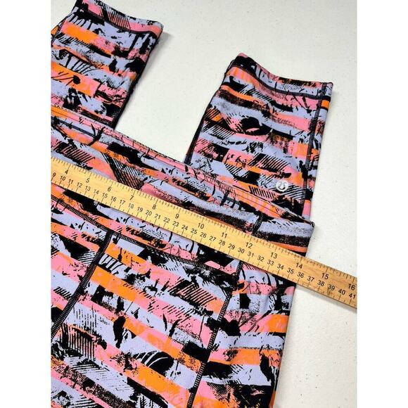 Lululemon Speed Up Crop 21" Inseam Inversion Multi Orange Pink Black Size 8 - Picture 3 of 7